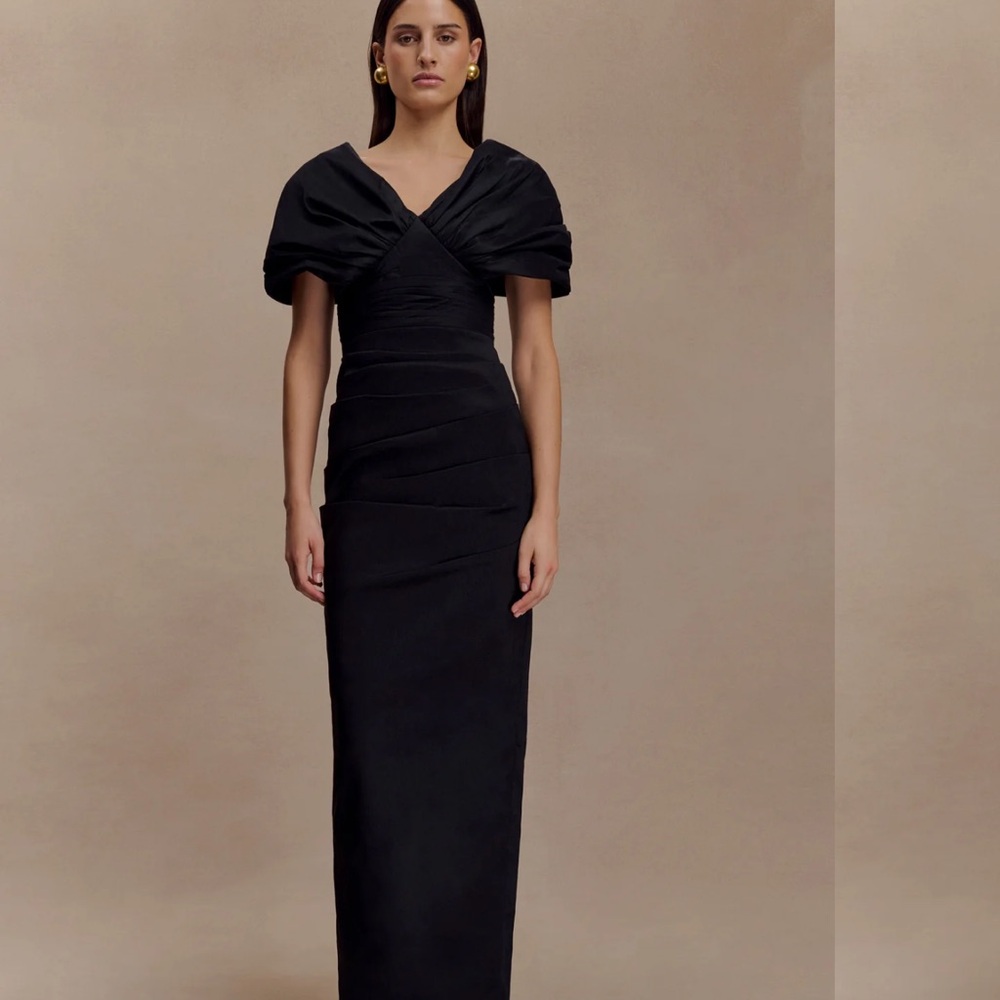 Meshki Black Off-Shoulder Thelma Maxi Dress